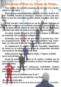 VACANCES D'HIVER OU CLASSES DE NEIGE