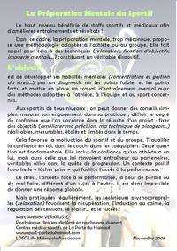 LA  PREPARATION MENTALE DU SPORTIF