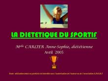 DIETETIQUE du Sportif